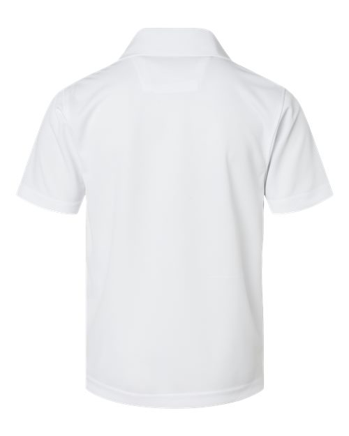 Youth Saratoga Performance Mini Mesh Polo - White