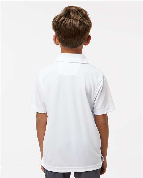Youth Saratoga Performance Mini Mesh Polo - White