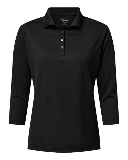 Women's Lady Palm Three-Quarter Sleeve Polo - Black