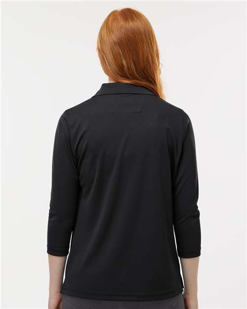 Women's Lady Palm Three-Quarter Sleeve Polo - Black