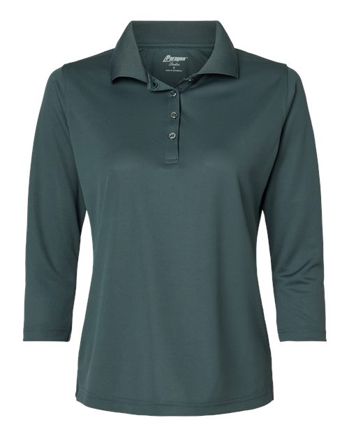 Women's Lady Palm Three-Quarter Sleeve Polo - Carbon