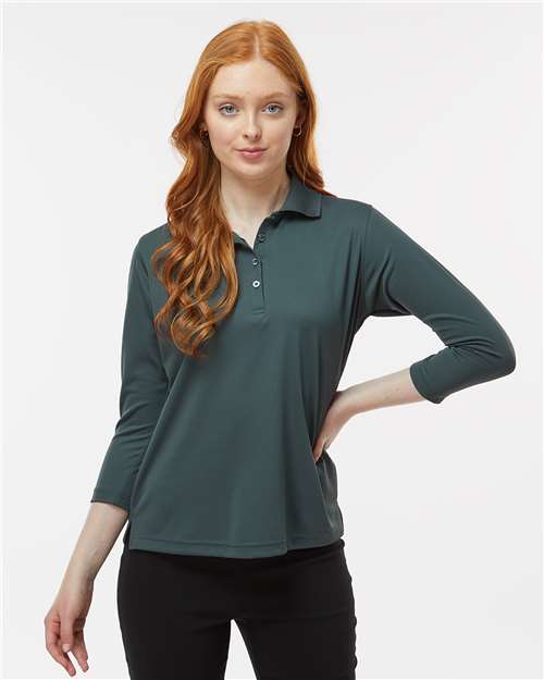 Women's Lady Palm Three-Quarter Sleeve Polo - Carbon