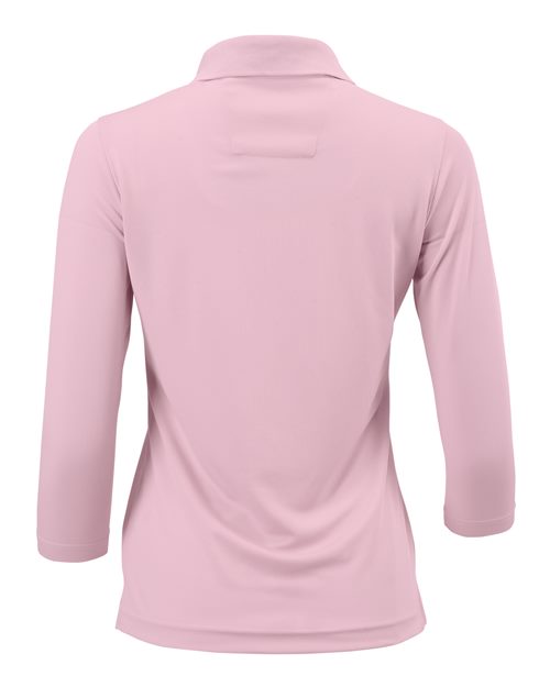 Women's Lady Palm Three-Quarter Sleeve Polo - Charity Pink