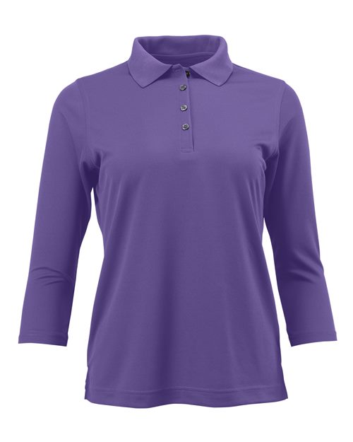 Women's Lady Palm Three-Quarter Sleeve Polo - Grape