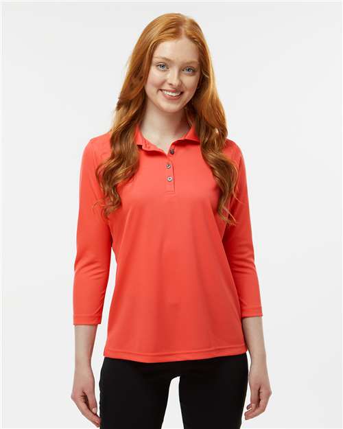 Women's Lady Palm Three-Quarter Sleeve Polo - Melon