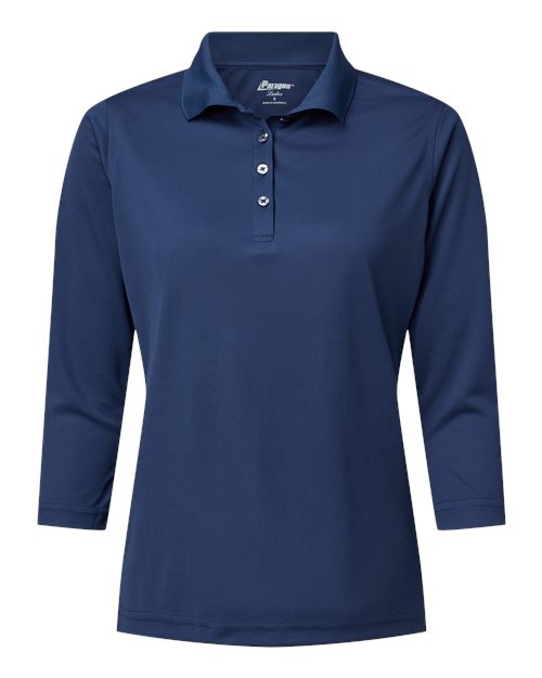 Women's Lady Palm Three-Quarter Sleeve Polo - Navy