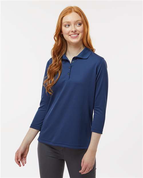 Women's Lady Palm Three-Quarter Sleeve Polo - Navy