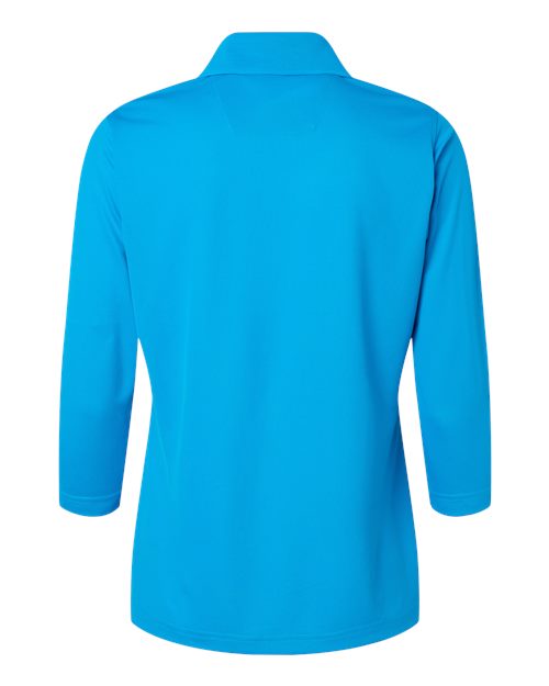 Women's Lady Palm Three-Quarter Sleeve Polo - Turquoise
