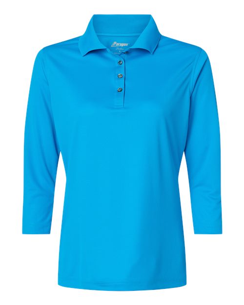Women's Lady Palm Three-Quarter Sleeve Polo - Turquoise