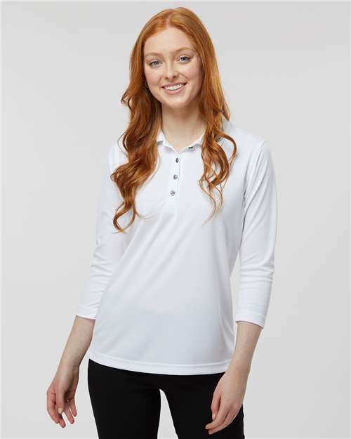 Women's Lady Palm Three-Quarter Sleeve Polo - White