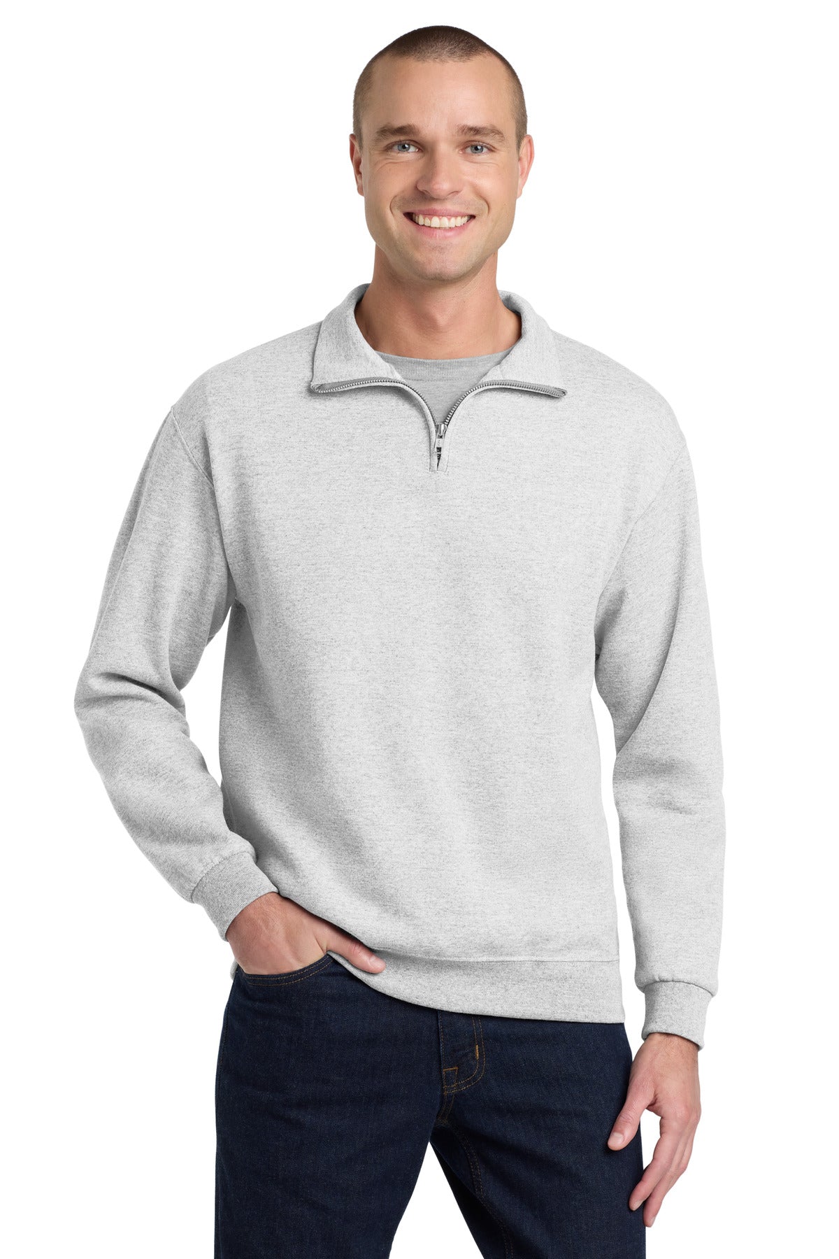 Jerzees - NuBlend 1/4-Zip Cadet Collar Sweatshirt - Ash