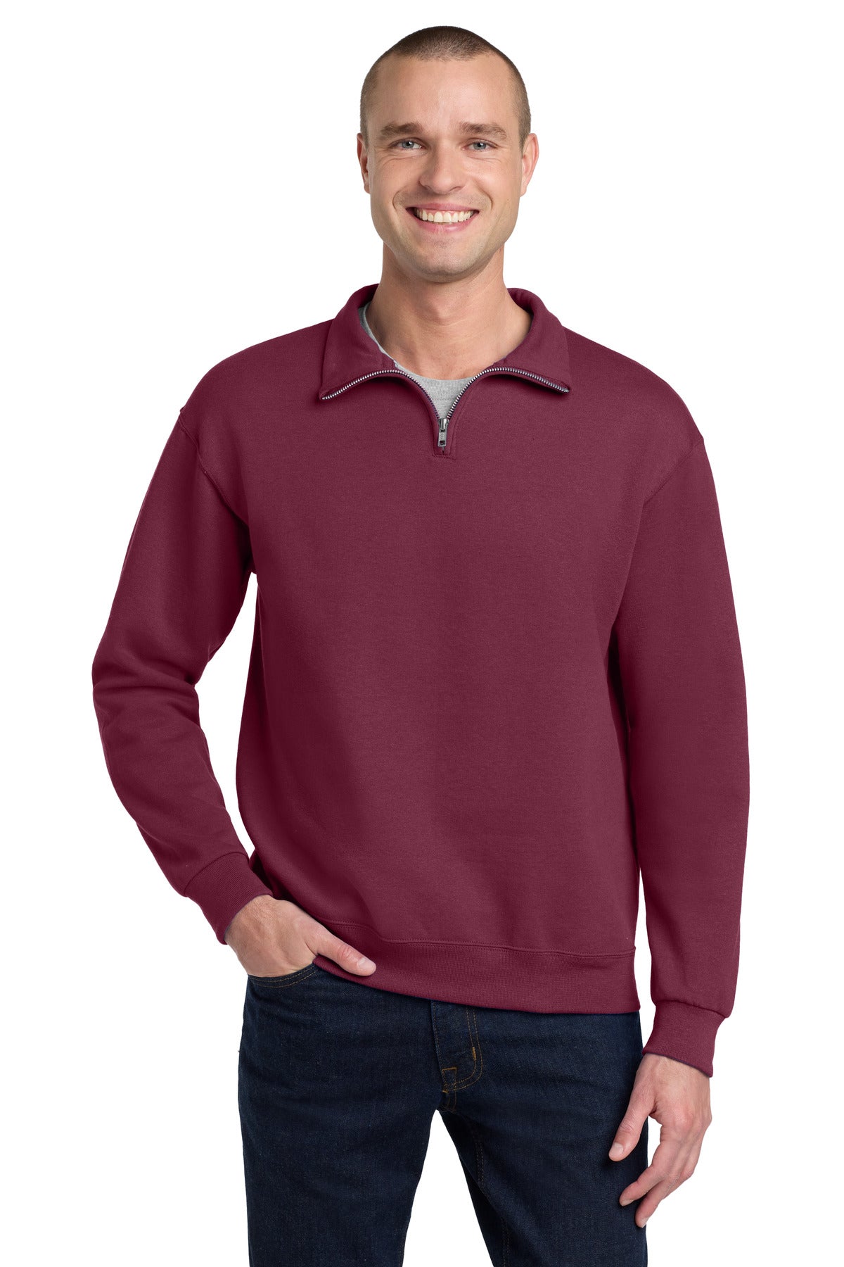 Jerzees - NuBlend 1/4-Zip Cadet Collar Sweatshirt - Maroon