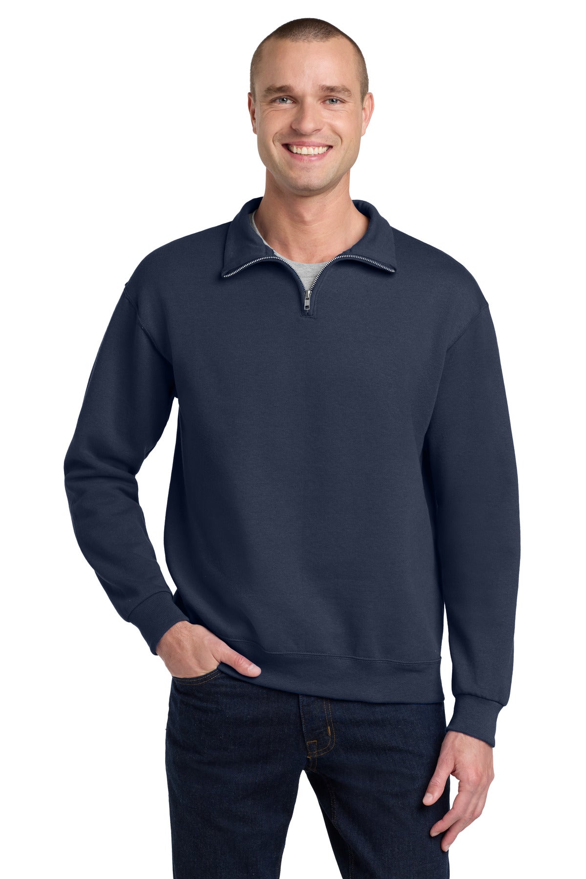 Jerzees - NuBlend 1/4-Zip Cadet Collar Sweatshirt - J. Navy