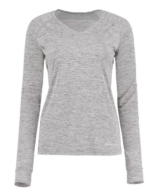 Women's Electrify CoolCore® Long Sleeve V-Neck T-Shirt - Athletic Grey Heather