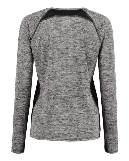 Women's Electrify CoolCore® Long Sleeve V-Neck T-Shirt - Black Heather