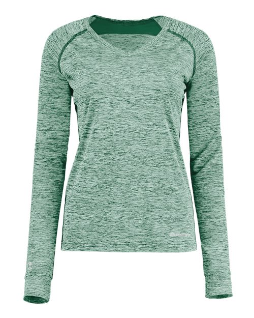Women's Electrify CoolCore® Long Sleeve V-Neck T-Shirt - Dark Green Heather