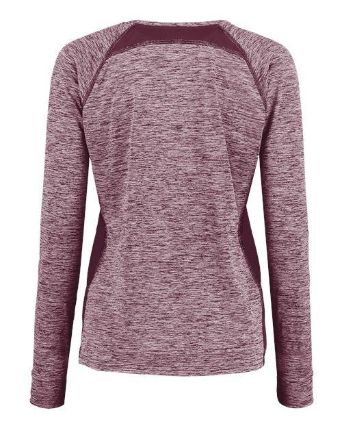 Women's Electrify CoolCore® Long Sleeve V-Neck T-Shirt - Maroon Heather