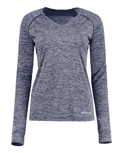 Women's Electrify CoolCore® Long Sleeve V-Neck T-Shirt - Navy Heather