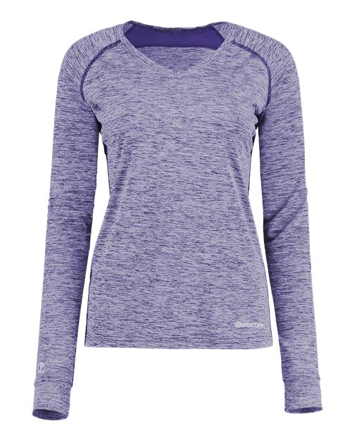 Women's Electrify CoolCore® Long Sleeve V-Neck T-Shirt - Purple Heather