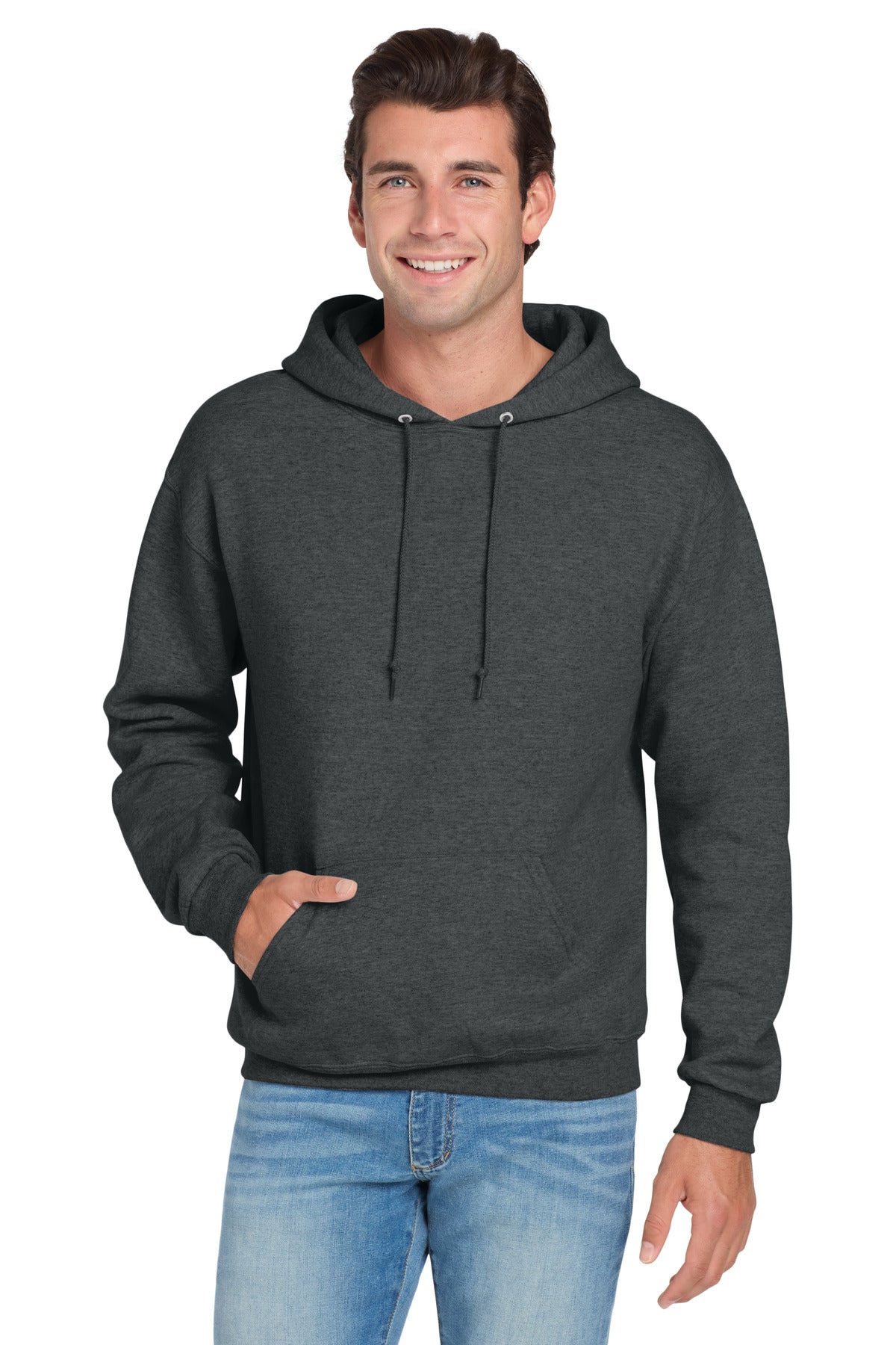 Jerzees NuBlend Pullover Hooded Sweatshirt - Black Heather