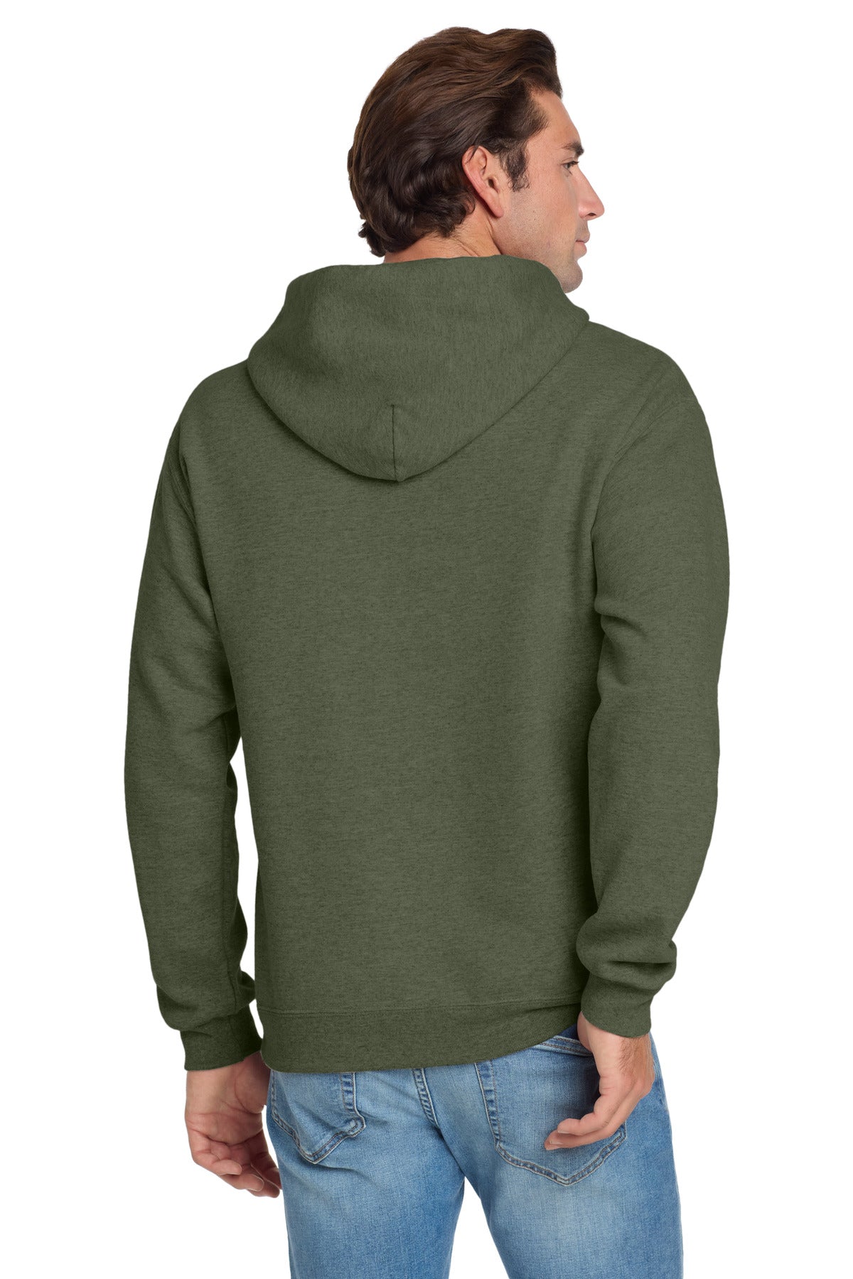 Jerzees NuBlend Pullover Hooded Sweatshirt - Military Green Heather