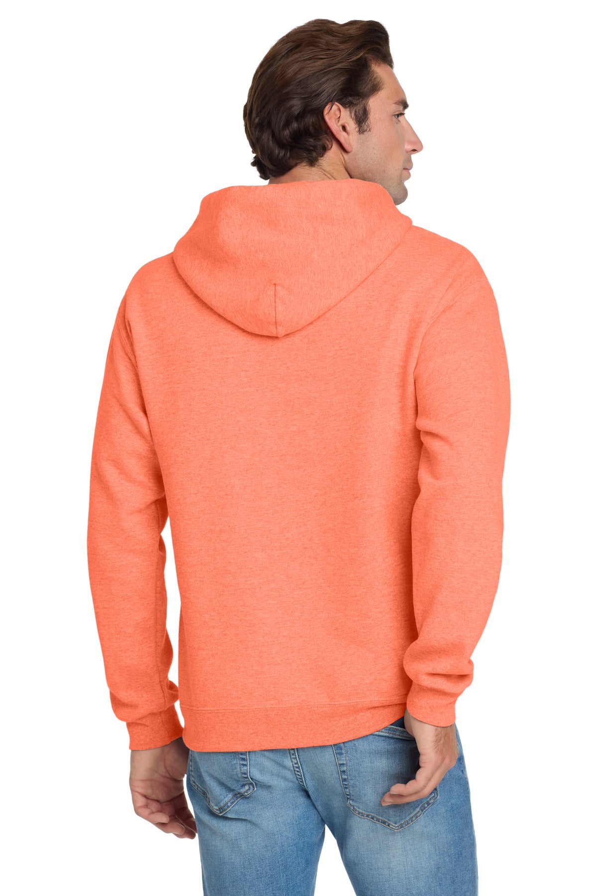 Jerzees NuBlend Pullover Hooded Sweatshirt - Retro Heather Coral