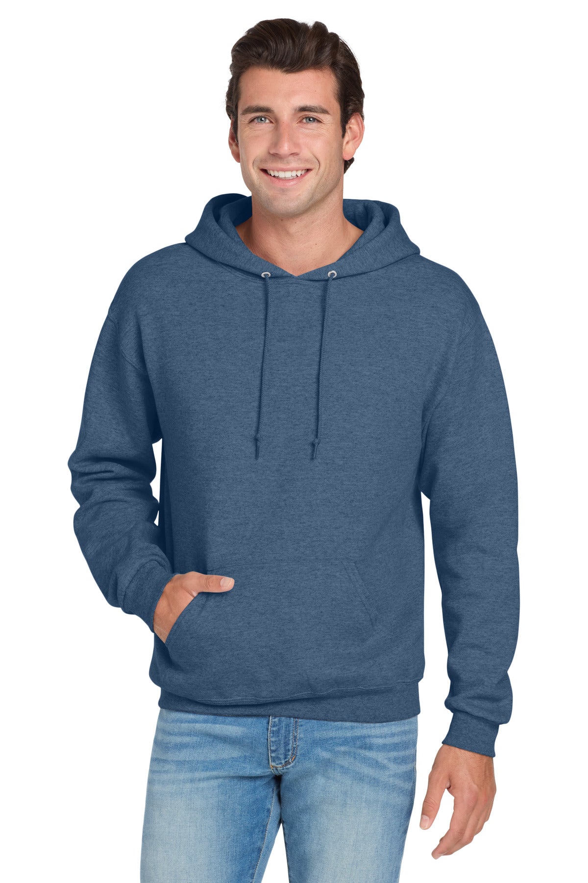 Jerzees NuBlend Pullover Hooded Sweatshirt - Vintage Heather Blue