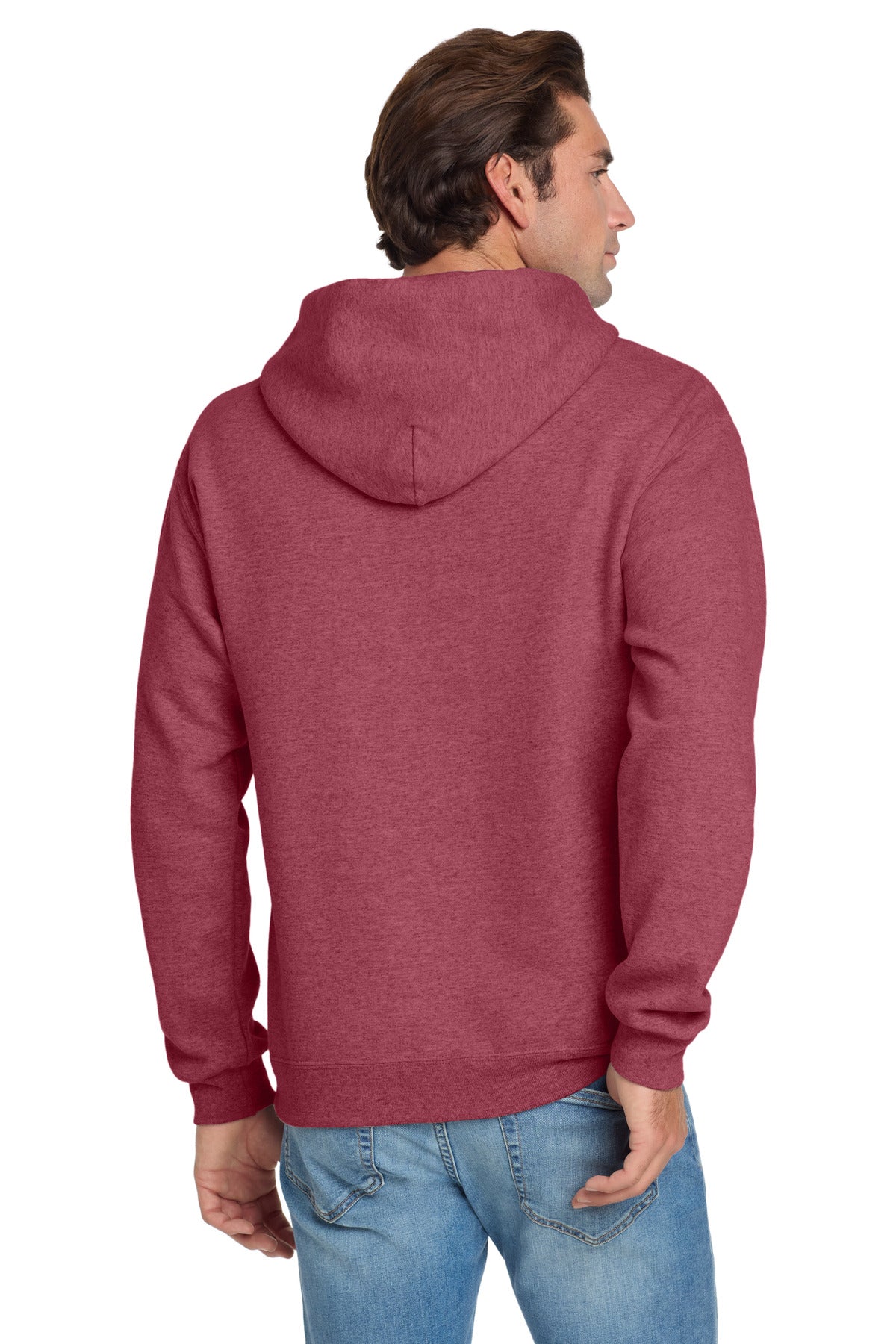 Jerzees NuBlend Pullover Hooded Sweatshirt - Vintage Heather Red