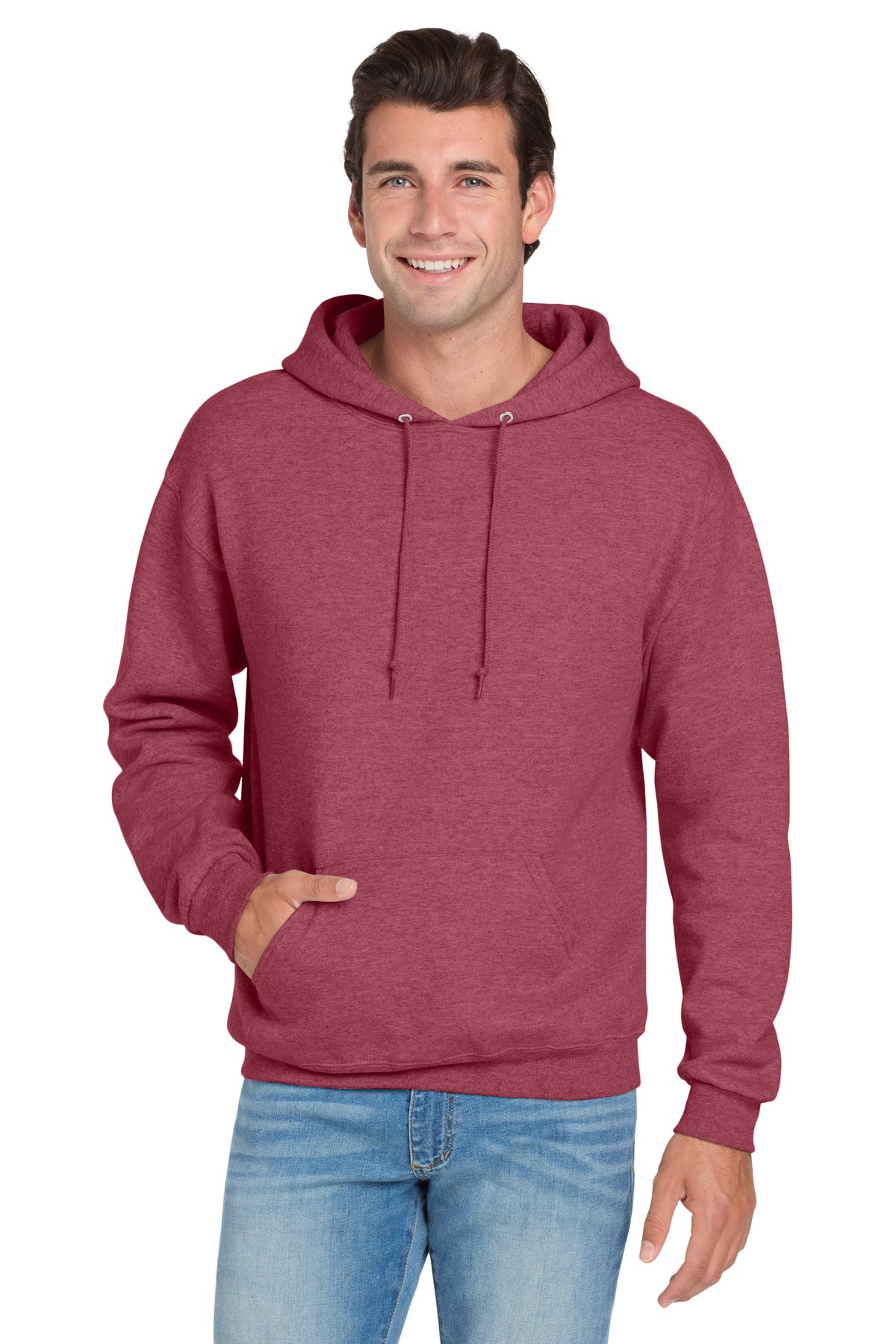 Jerzees NuBlend Pullover Hooded Sweatshirt - Vintage Heather Red