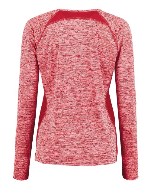 Women's Electrify CoolCore® Long Sleeve V-Neck T-Shirt - Scarlet Heather