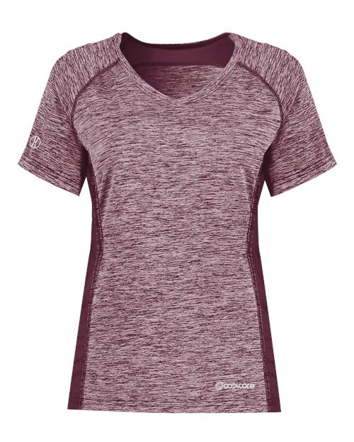 Women's Electrify CoolCore® V-Neck T-Shirt - Maroon Heather