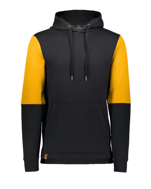 Men's All-American Team Fleece Colorblocked Hooded Sweatshirt - Black/ Gold Heather