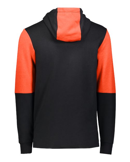 Men's All-American Team Fleece Colorblocked Hooded Sweatshirt - Black/ Orange Heather