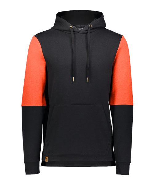 Men's All-American Team Fleece Colorblocked Hooded Sweatshirt - Black/ Orange Heather
