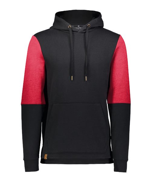 Men's All-American Team Fleece Colorblocked Hooded Sweatshirt - Black/ Scarlet Heather
