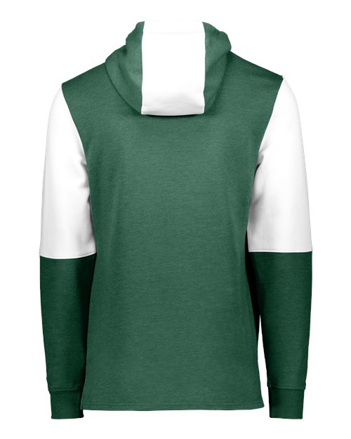 Men's All-American Team Fleece Colorblocked Hooded Sweatshirt - Dark Green Heather/ White