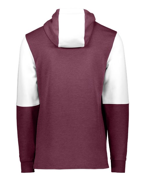 Men's All-American Team Fleece Colorblocked Hooded Sweatshirt - Maroon Heather/ White