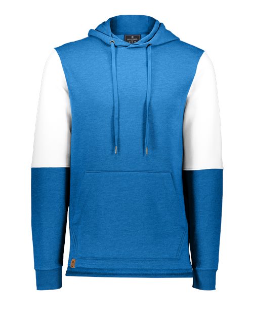 Men's All-American Team Fleece Colorblocked Hooded Sweatshirt - Royal Heather/ White