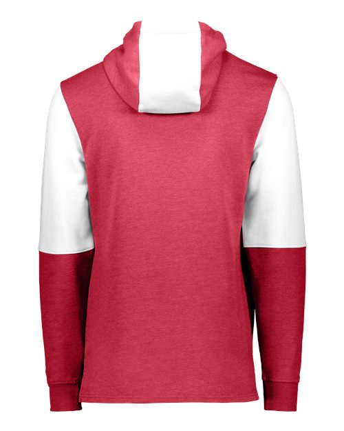 Men's All-American Team Fleece Colorblocked Hooded Sweatshirt - Scarlet Heather/ White