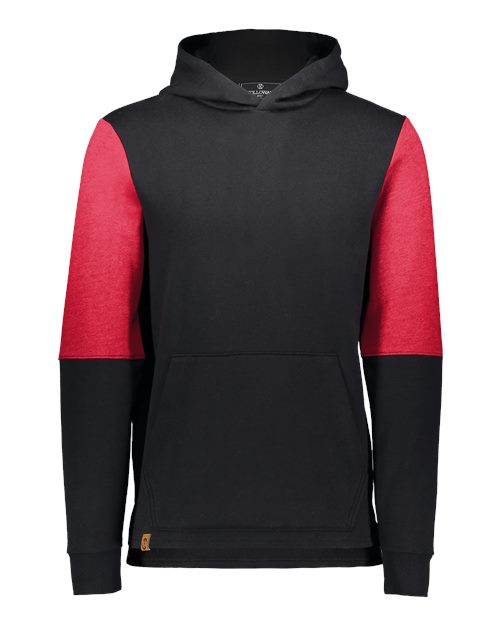 Youth All-American Team Fleece Colorblocked Hooded Sweatshirt - Black/ Scarlet Heather