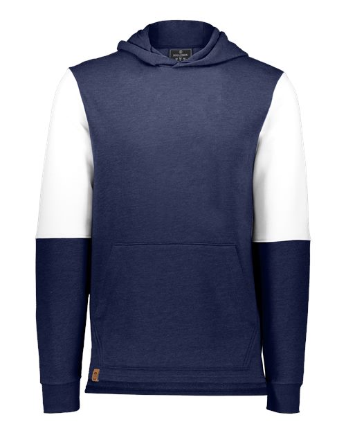 Youth All-American Team Fleece Colorblocked Hooded Sweatshirt - Navy Heather/ White