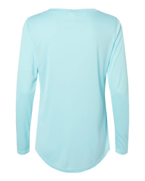 Women's Long Islander Performance Long Sleeve T-Shirt - Aqua Blue