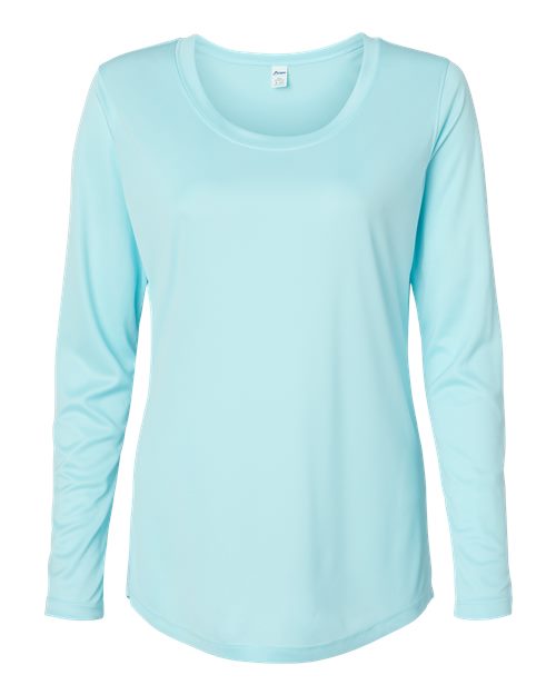 Women's Long Islander Performance Long Sleeve T-Shirt - Aqua Blue