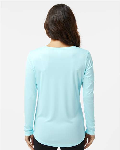 Women's Long Islander Performance Long Sleeve T-Shirt - Aqua Blue