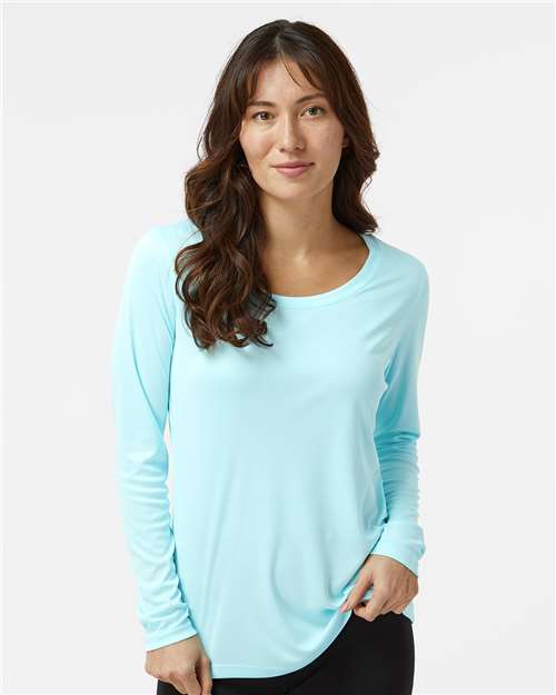 Women's Long Islander Performance Long Sleeve T-Shirt - Aqua Blue