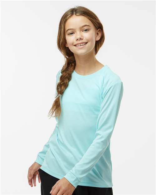 Youth Long Islander Performance Long Sleeve T-Shirt - Aqua Blue