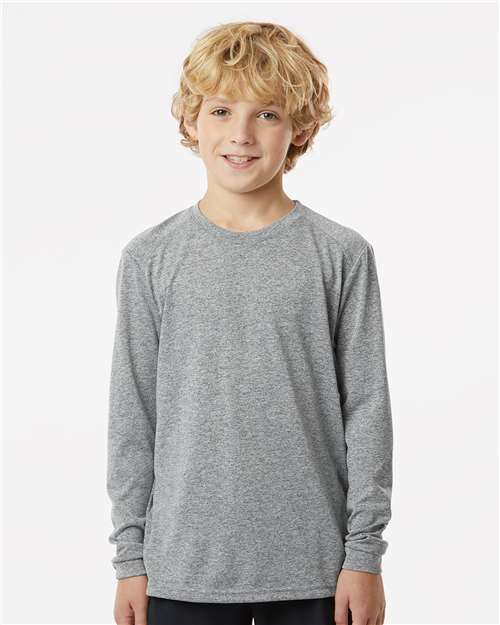 Youth Long Islander Performance Long Sleeve T-Shirt - Heather Grey