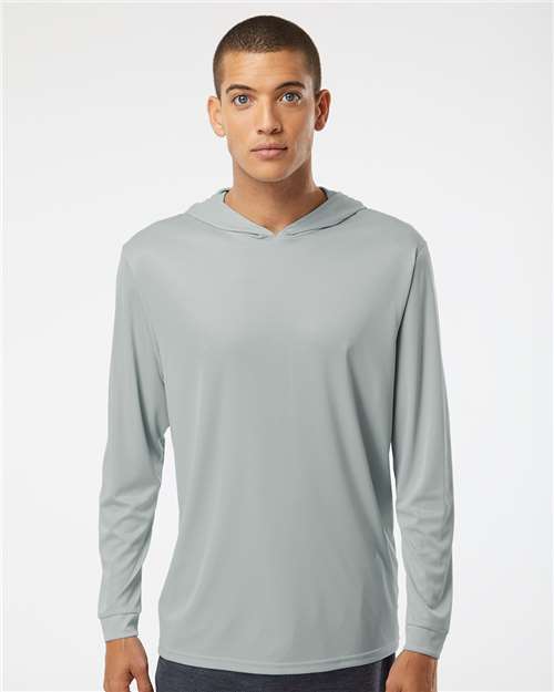 Unisex Bahama Performance Hooded Long Sleeve T-Shirt - Medium Grey