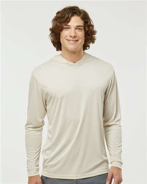 Unisex Bahama Performance Hooded Long Sleeve T-Shirt - Sand