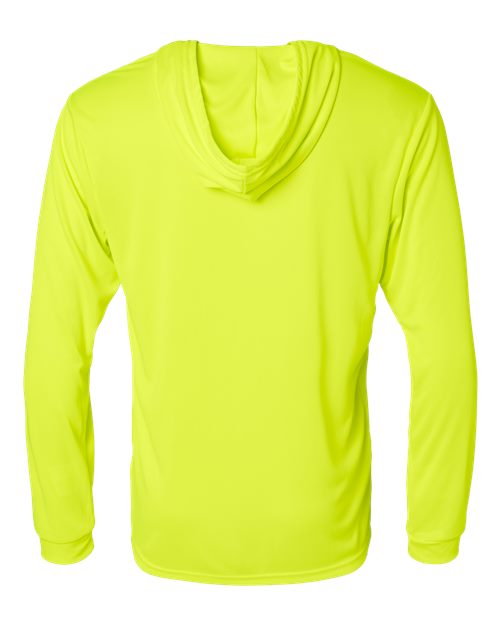 Unisex Bahama Performance Hooded Long Sleeve T-Shirt - Safety Green